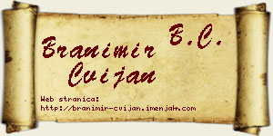 Branimir Cvijan vizit kartica